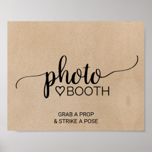 Eenvoudig namaak-kraft-kalligrafie fotohokje bord poster