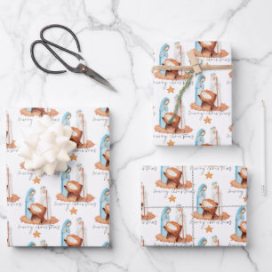 Eenvoudig Natinviteitspatroon, prettig kerstfeest Inpakpapier Vel