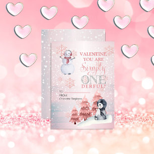 Eenvoudig nederige Valentijnse klaslokaal met gewe Notitiekaartje