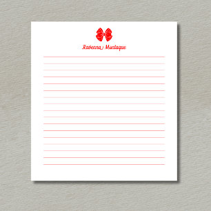 Eenvoudig Neon Rode Boog Schrift Aangepaste Naam G Notitieblok