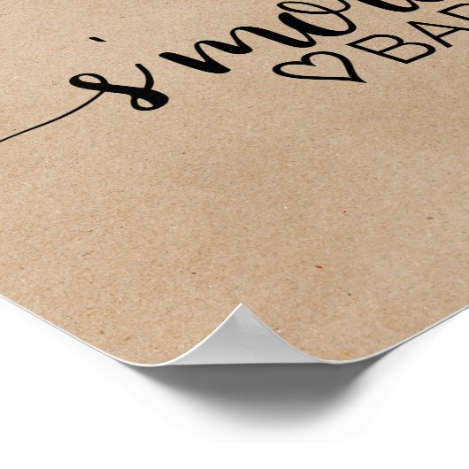 Eenvoudig nep-kraft-kalligrafiebord voor S'mores-b Poster (Hoek)