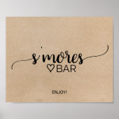 Eenvoudig nep-kraft-kalligrafiebord voor S'mores-b Poster (Voorkant)