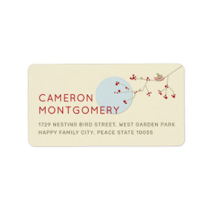 Eenvoudig nestvogel familie Baby shower adres Etiket