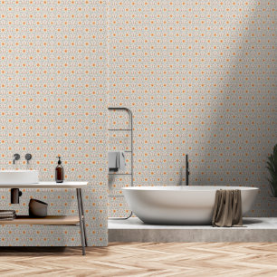 Eenvoudig neutraal beige lente bloemenpatroon behang