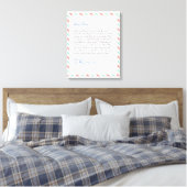 Eenvoudig Notitieboek handgeschreven liefdesbrief Canvas Afdruk (Insitu (Slaapkamer))