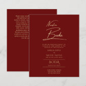 Eenvoudig Nuestra BODA Spaanse Huwelijksuitnodigin (Voorkant / Achterkant)