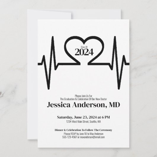 Eenvoudig Nursing Doctor Medical School Afstuderen Kaart (Voorkant)