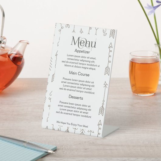 Eenvoudig om uw eigen gepersonaliseerde menu te on reclamebord met voetstuk (Insitu)