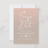 Eenvoudig ombre gradiënt Taupe Beige & Blush Wedde Save The Date (Voorkant)