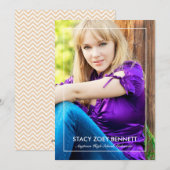 Eenvoudig omkadert foto afstudeer aankondiging (Voorkant / Achterkant)