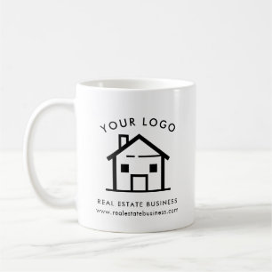 Eenvoudig onroerend goed bedrijf Logo Promo Custom Koffiemok