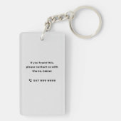 Eenvoudig onroerend goed bedrijf zwart-wit QR-code Sleutelhanger (achterkant)