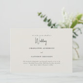 Eenvoudig ons Cream No Parents Wedding Kaart (Staand voorkant)