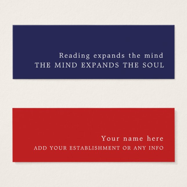 Eenvoudig ontwerp-Bladwijzer Mini Visitekaartjes (Voorkant /achterkant)