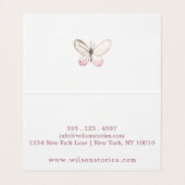 Eenvoudig ontwerp, Blush Butterfly vouwbaar Visite Visitekaartjes (Binnenkant ongevouwen)