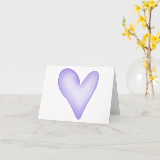 Eenvoudig ontwerp met paars hart BLANK  Kaart (Gele Bloem)