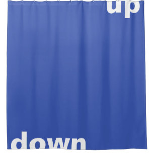 Eenvoudig ontwerp: "rechthoek blauw omhoog" + uw i douchegordijn