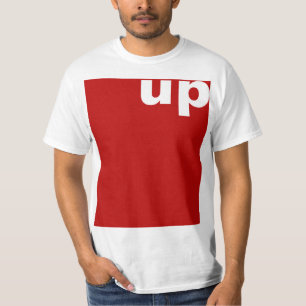 Eenvoudig ontwerp: "rechthoek rood omhoog" + uw id t-shirt