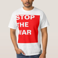 Eenvoudig ontwerp "rechthoek rood STOP DE OORLOG"