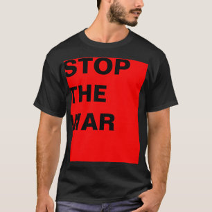Eenvoudig ontwerp "rechthoek rood STOP DE OORLOG" T-shirt