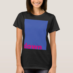 Eenvoudig ontwerp: "rechthoekig blauw naar beneden t-shirt