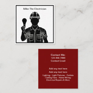 Eenvoudig ontwerp van moderne elektricien-Visiteka Vierkante Visitekaartje