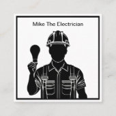 Eenvoudig ontwerp van moderne elektricien-Visiteka Vierkante Visitekaartje (Voorkant)
