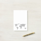Eenvoudig ontwerp van Wereldkaart Post-it® Notes (Op bureau)