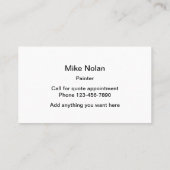 Eenvoudig ontwerp voor verf visitekaartje (Achterkant)