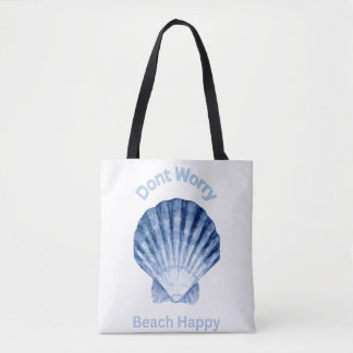 Eenvoudig ontwerp zeeschelp canvas tas