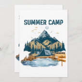 Eenvoudig ontwerp zomerkamp kaart (Voorkant / Achterkant)