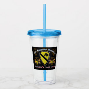 Eenvoudig ontworpen 1e Cavalry Division Gift Acryl Drinkbeker
