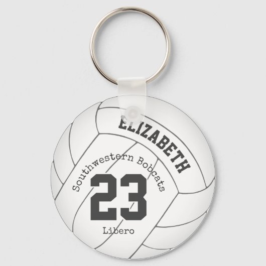 Eenvoudig ontworpen meisjes volleybal rugzak label sleutelhanger (Voorkant)