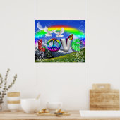 Eenvoudig ontworpen Surreal Peace and Love Art Poster (Keuken)