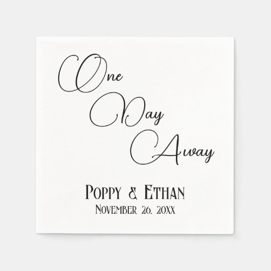 Eenvoudig op een dag weg bruiloft viering servet (Voorkant)