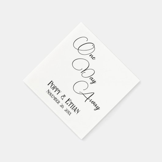 Eenvoudig op een dag weg bruiloft viering servet (Hoek)