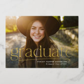 Eenvoudig, op één foto afgestemd afstuderen folie uitnodiging (Voorkant)