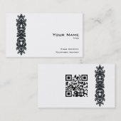 Eenvoudig ophisticeerd Visitekaartje met QR-code V (Voorkant / Achterkant)
