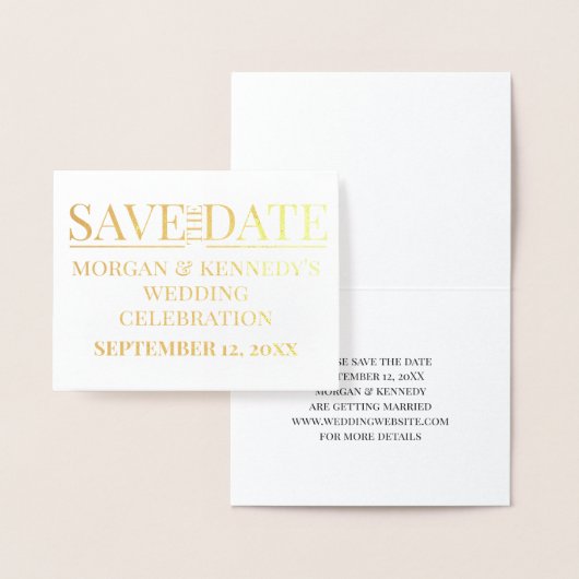 Eenvoudig opslaan van de datum bruiloft viering Fo Folie Kaarten (Display)