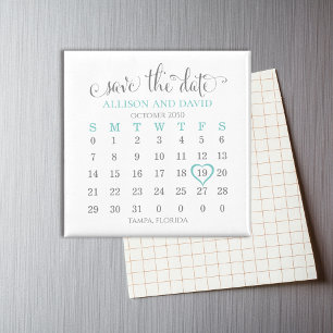 Eenvoudig Opslaan van de Datum Wedding Kalender Magneet