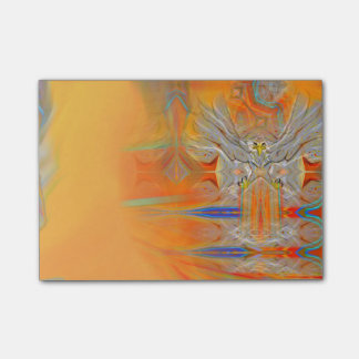 Eenvoudig optredende adelaar naar stijgende zon post-it® notes