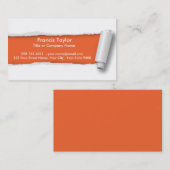 Eenvoudig, oranje vormig vormgegeven papierontwerp visitekaartje (Voorkant / Achterkant)