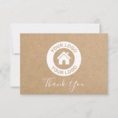 Eenvoudig overzicht van aangepaste bedrijfs-Logo v Bedankkaart (Voorkant)