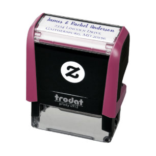 Eenvoudig paar aangepast nieuw retouradres zelfinktende stempel