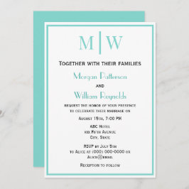 Eenvoudig Paar Bruiloft 2 Initiaal Mon VS DIY Kleu Kaart