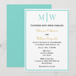 Eenvoudig Paar Bruiloft 2 Initiaal Mon VS DIY Kleu Kaart