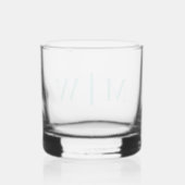 Eenvoudig Paar Bruiloft 2 Initiaal Mon VS DIY Kleu Whisky Glas (Achterkant)