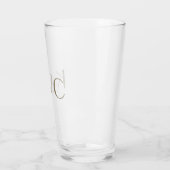 Eenvoudig paar gouden tekst Initialen bruiloft Glas (Links)
