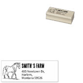 Eenvoudig paardenretouradres 	rubberstempel (Gestempeld)