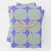 Eenvoudig Paars blauw middenpatroon Inpakpapier Vel (In situ)